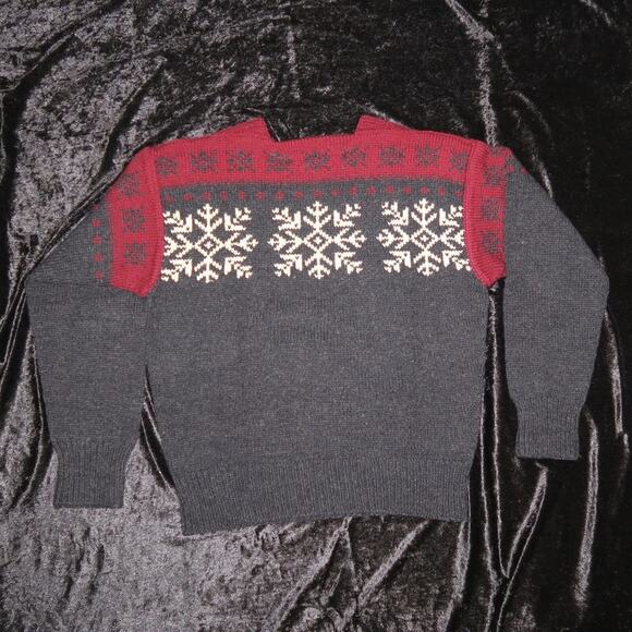 Meier & Frank 100% Wool Sweater Handmade Norway Fair Isle Fjord Nordic Snowflake - Picture 8 of 11